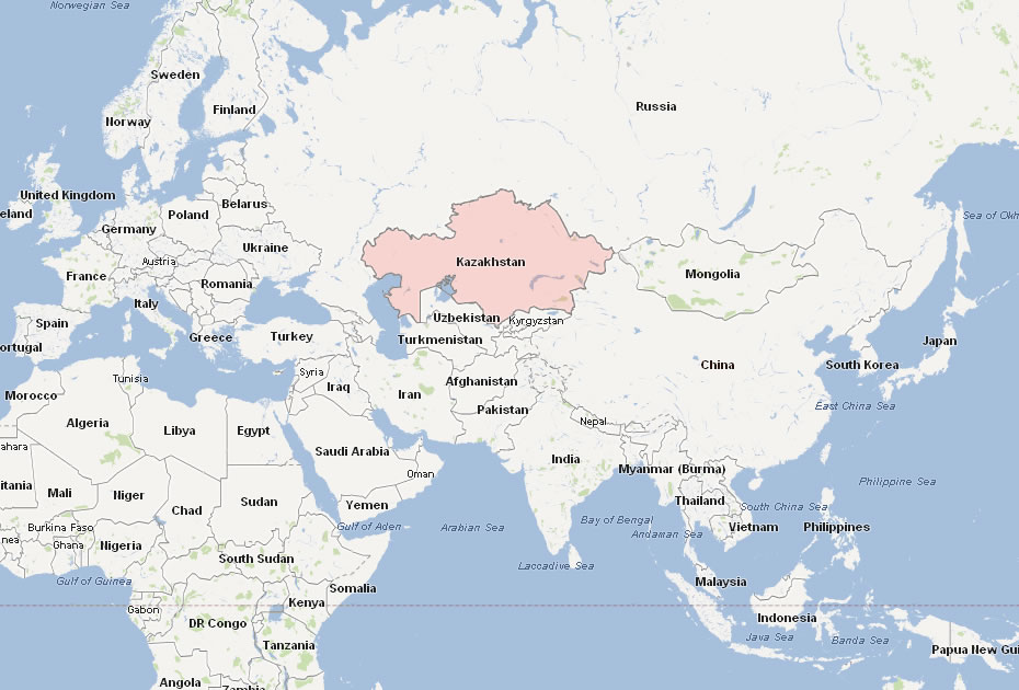 harita kazakistan dunya